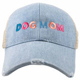 Dog Mom Multi-Color Denim Blue - Hat